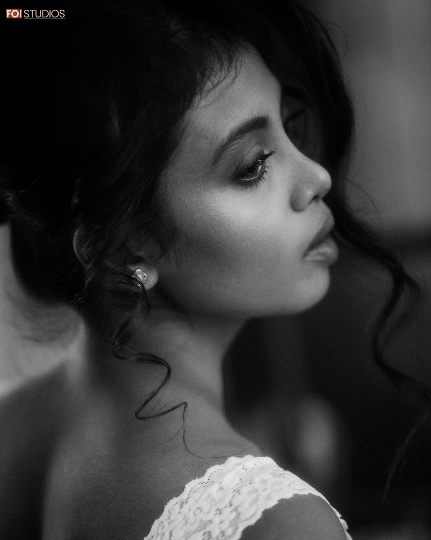 Swapna Halder in profile, black and white