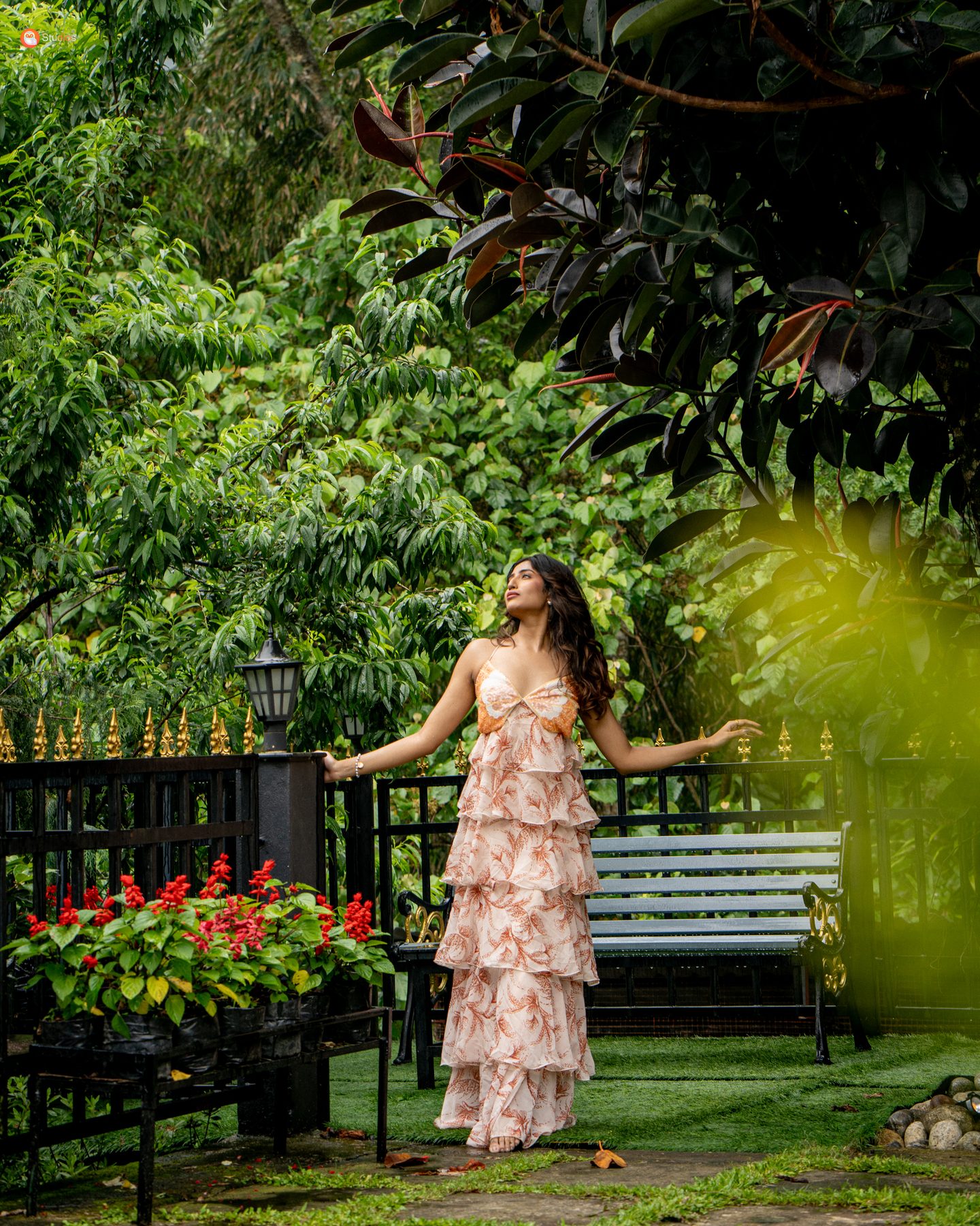 Floral dress in a Kolkata garden